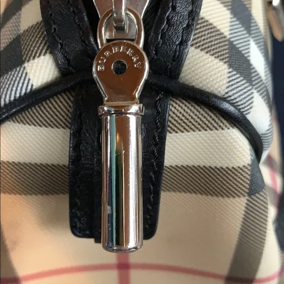 Burberry Beige and Black Plaid Satchel - Picture 8 of 12